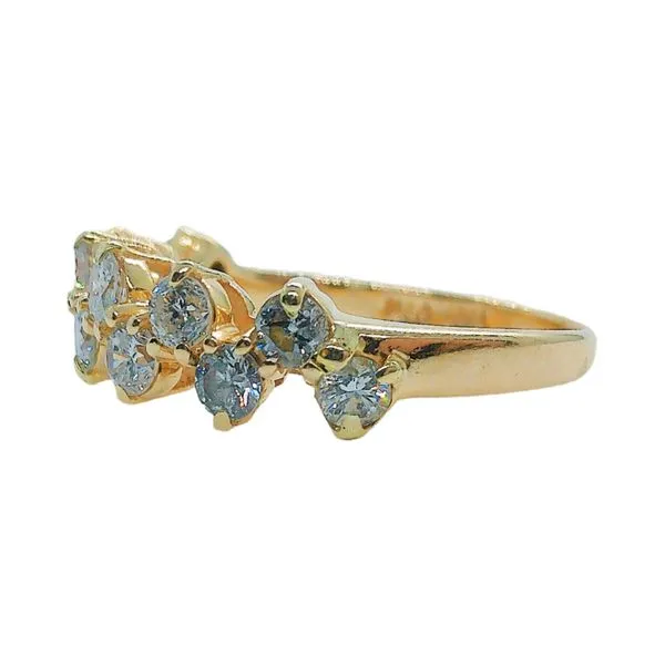 14K Yellow Gold 1.80 CTW Diamond Zig-Zag Band Ring Image 2 Joint Venture Jewelry Cary, NC