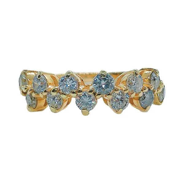 14K Yellow Gold 1.80 CTW Diamond Zig-Zag Band Ring Joint Venture Jewelry Cary, NC