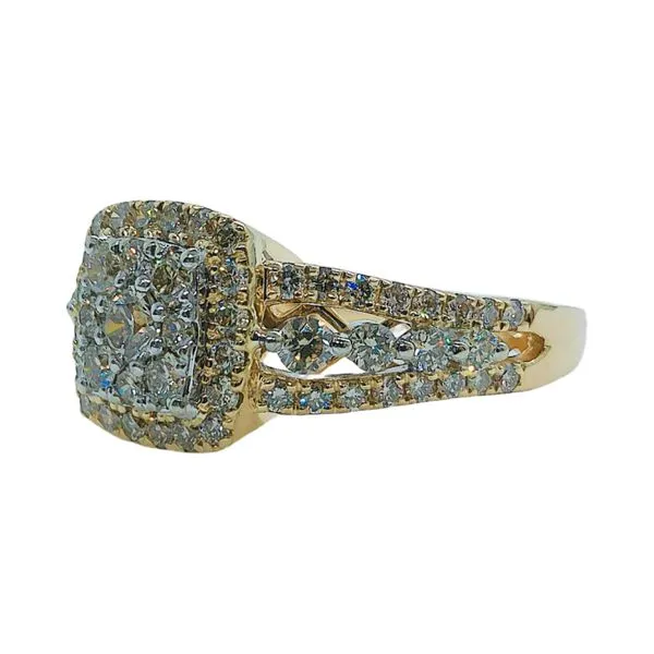 LeVian 14K Two-Tone 1.00 CTW Diamond Cluster Halo Ring Image 2 Joint Venture Jewelry Cary, NC