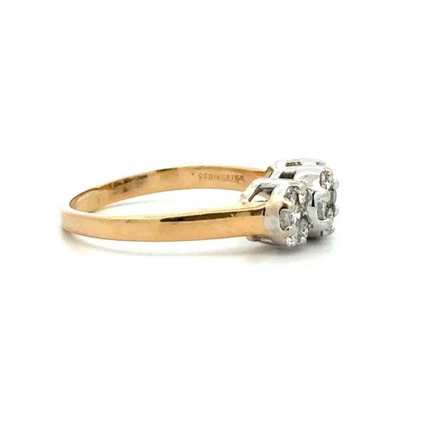 14K Two-Tone 1.00TCW Diamond 3 Stone Cluster Estate Ring Image 2 Joint Venture Jewelry Cary, NC
