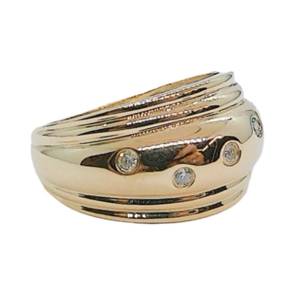 10K Yellow Gold Flush Mount Diamond Estate Ring Image 2 Joint Venture Jewelry Cary, NC