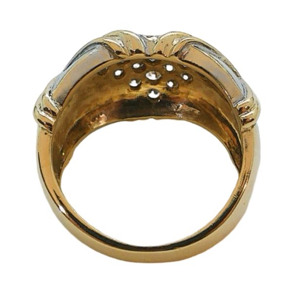 14K Two-Tone Estate Diamond Wide Band Ring Image 3 Joint Venture Jewelry Cary, NC