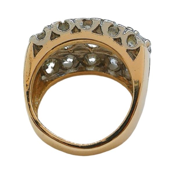 Vintage 14K Two-Tone Gold 3.25 CTW Diamond Three-Row Fashion Ring Image 3 Joint Venture Jewelry Cary, NC