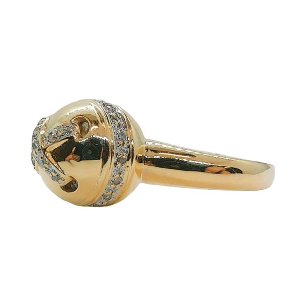 14K Yellow Gold 0.25ctw Diamond X Ball Ring Image 2 Joint Venture Jewelry Cary, NC