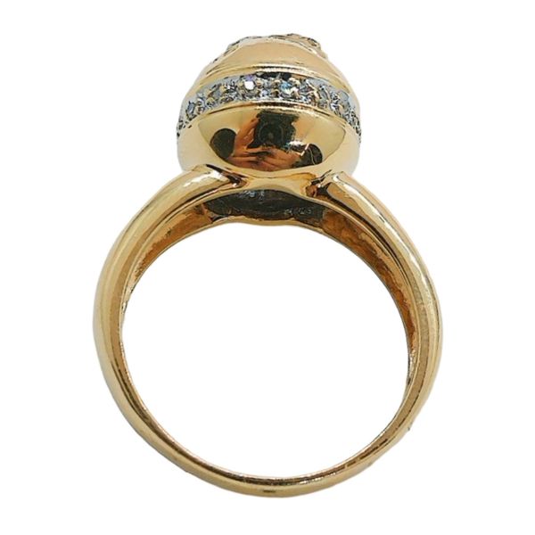 14K Yellow Gold 0.25ctw Diamond X Ball Ring Image 3 Joint Venture Jewelry Cary, NC