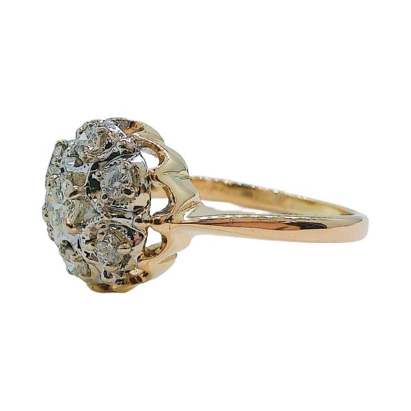 14K Two-Tone Gold Diamond Dome Cluster Ring Image 2 Joint Venture Jewelry Cary, NC