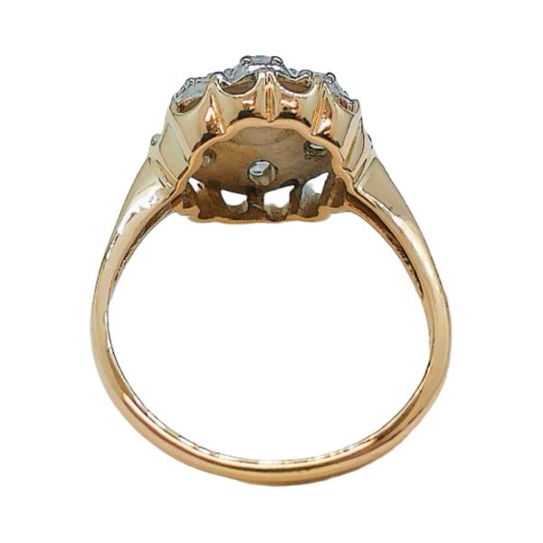 14K Two-Tone Gold Diamond Dome Cluster Ring Image 3 Joint Venture Jewelry Cary, NC