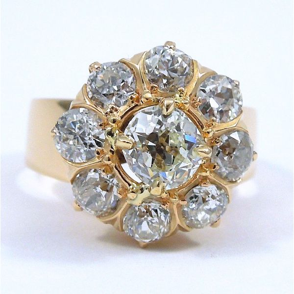 Vintage Brazilian Diamond Cluster Ring Image 2 Joint Venture Jewelry Cary, NC