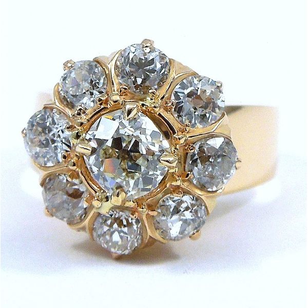 Vintage Brazilian Diamond Cluster Ring Joint Venture Jewelry Cary, NC