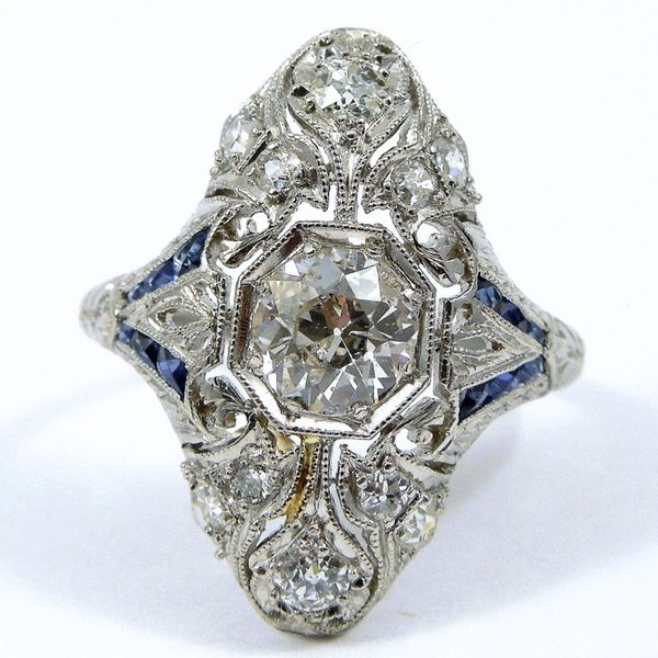 Vintage Diamond and Sapphire Dinner Ring Joint Venture Jewelry Cary, NC