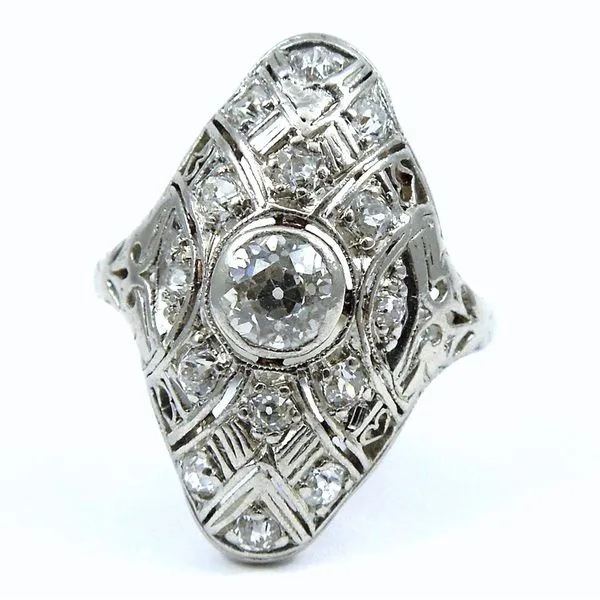 Vintage Mine Cut Diamond Cocktail Ring Joint Venture Jewelry Cary, NC