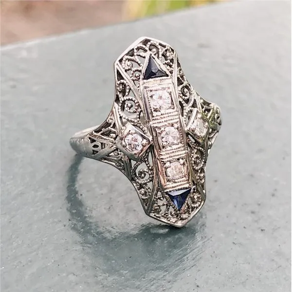 Vintage Diamond Filigree Ring Image 2 Joint Venture Jewelry Cary, NC