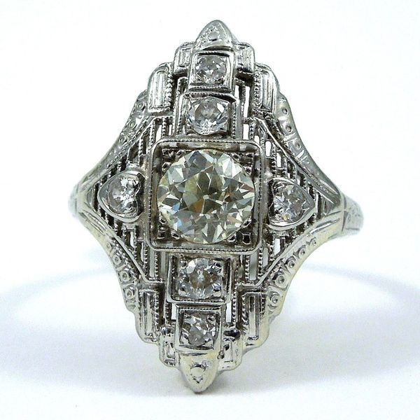 Vintage Mine Cut Diamond Cocktail Ring Joint Venture Jewelry Cary, NC