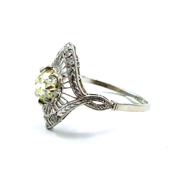 Fancy Yellow Mine Cut Vintage Diamond Ring Image 2 Joint Venture Jewelry Cary, NC