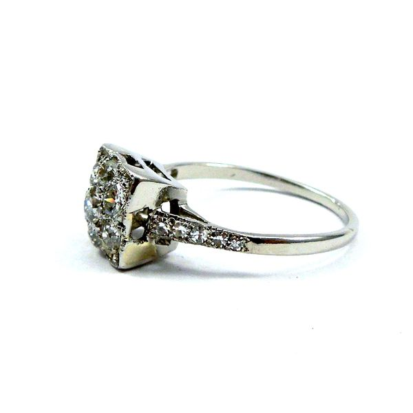 Edwardian Euro Cut Cluster Diamond Ring Image 2 Joint Venture Jewelry Cary, NC
