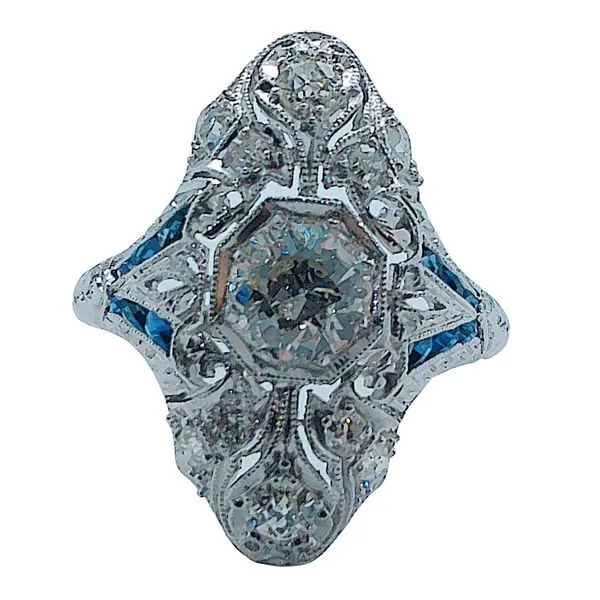Vintage Diamond and Sapphire Dinner Ring Joint Venture Jewelry Cary, NC