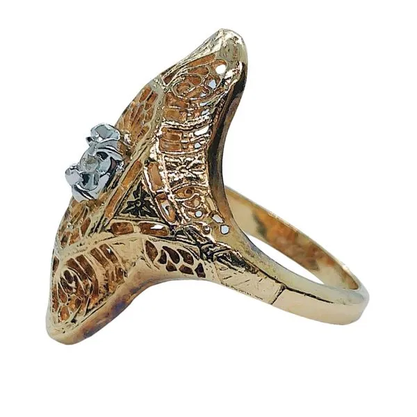Vintage Diamond Filigree Ring Image 2 Joint Venture Jewelry Cary, NC