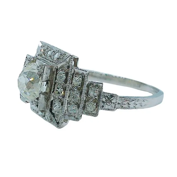 Vintage Mine Cut Deco Ring Image 2 Joint Venture Jewelry Cary, NC