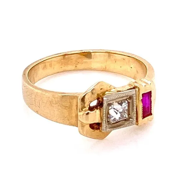 Retro Diamond Buckle Ring Image 2 Joint Venture Jewelry Cary, NC