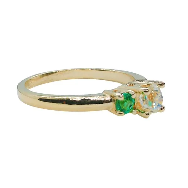 Vintage Diamond and Emerald Engagement Ring Image 2 Joint Venture Jewelry Cary, NC