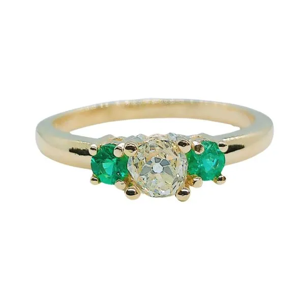 Vintage Diamond and Emerald Engagement Ring Joint Venture Jewelry Cary, NC
