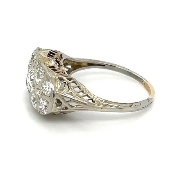 Art Deco Euro Cut Diamond Bar Ring Image 2 Joint Venture Jewelry Cary, NC
