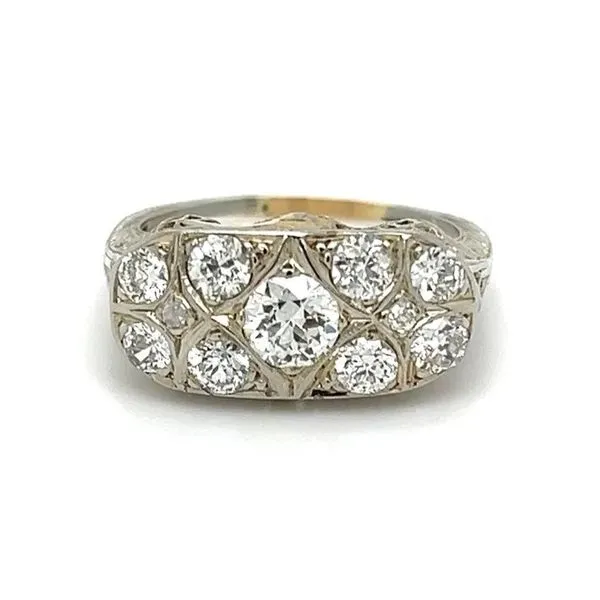 Art Deco Euro Cut Diamond Bar Ring Joint Venture Jewelry Cary, NC
