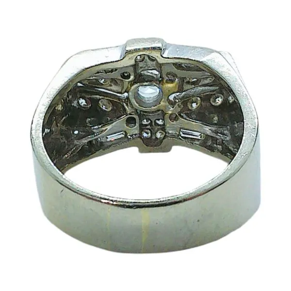 14K White Gold Vintage Retro .90 CTW Diamond Estate Ring Image 3 Joint Venture Jewelry Cary, NC