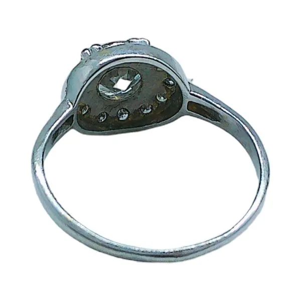 14K White Gold 0.66 CT Vintage Diamond Halo Ring Image 3 Joint Venture Jewelry Cary, NC
