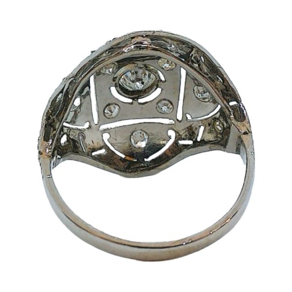 Platinum Vintage 0.15 CT Diamond Filigree Estate Ring Image 3 Joint Venture Jewelry Cary, NC
