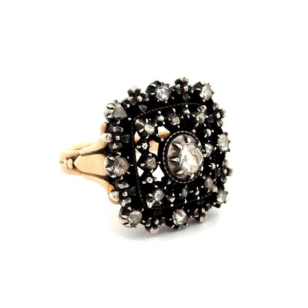 Vintage Silver & 14K Gold 1.55ctw Old Cut Diamond Ring Image 2 Joint Venture Jewelry Cary, NC
