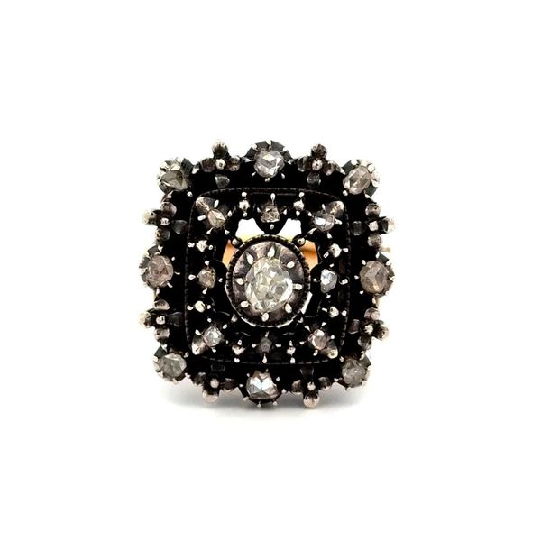Vintage Silver & 14K Gold 1.55ctw Old Cut Diamond Ring Joint Venture Jewelry Cary, NC