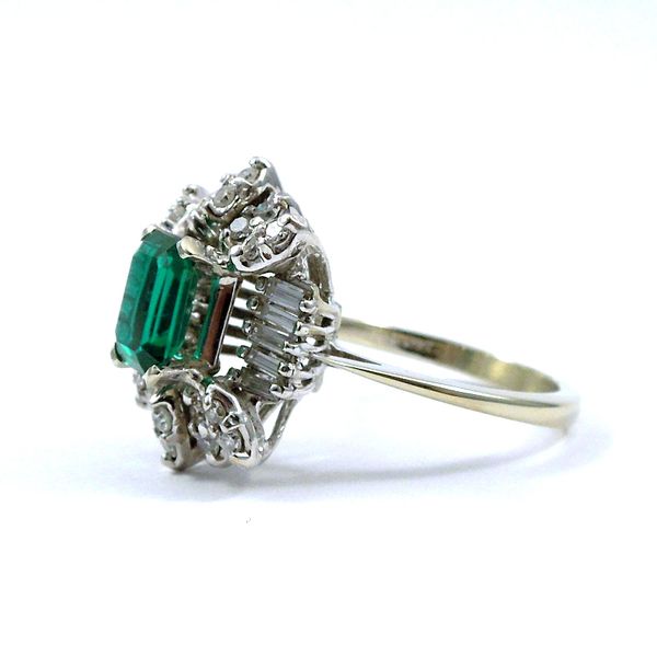 Emerald Cut Synthetic Stone and Diamond Semi-Mount Ring Image 2 Joint Venture Jewelry Cary, NC