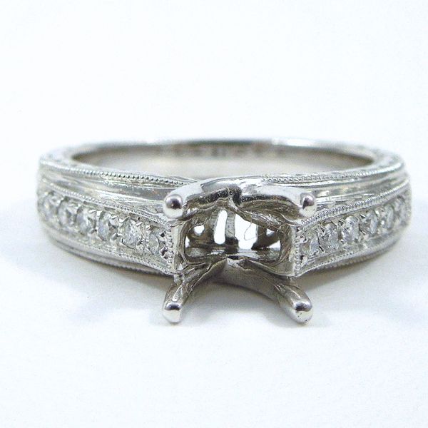 Engraved Diamond Semi-Mount Ring Joint Venture Jewelry Cary, NC