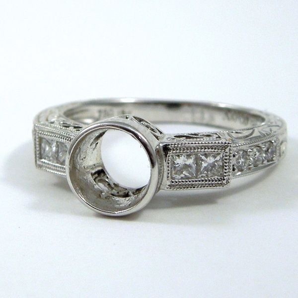 Vintage Inspired Diamond Semi-Mount Ring Joint Venture Jewelry Cary, NC