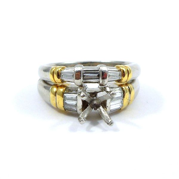 Two Tone Gold Semi-Mount Engagement Ring Joint Venture Jewelry Cary, NC
