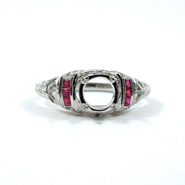 Semi-Mount Ring with Ruby Accents Joint Venture Jewelry Cary, NC