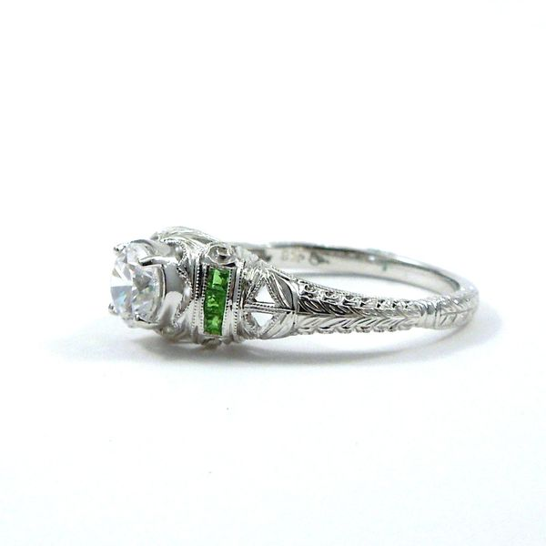 Semi-Mount Ring with Tsavorite Garnet Accents Image 2 Joint Venture Jewelry Cary, NC