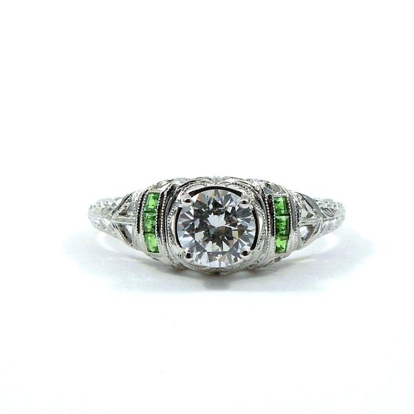 Semi-Mount Ring with Tsavorite Garnet Accents Joint Venture Jewelry Cary, NC