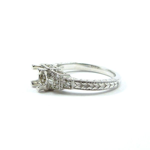 Vintage Inspired Semi-Mount Engagement Ring Image 2 Joint Venture Jewelry Cary, NC