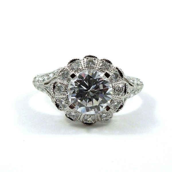 Vintage Inspired Flower Semi-Mount Ring Joint Venture Jewelry Cary, NC