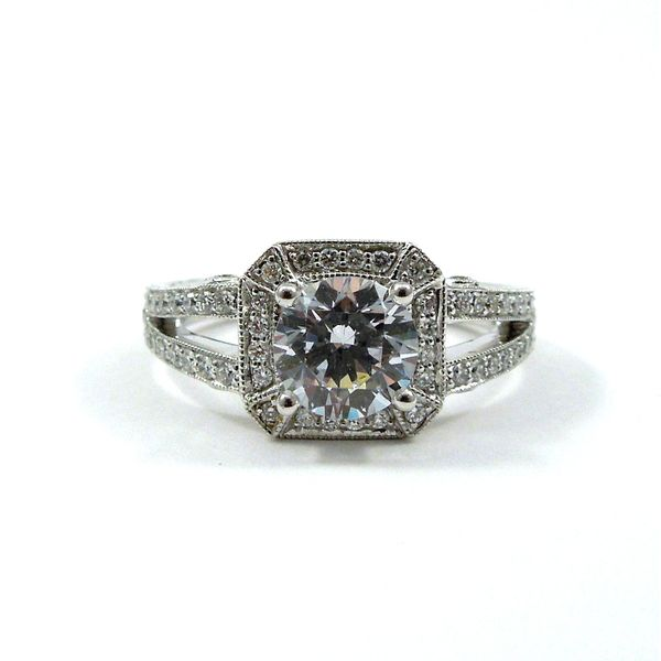 Halo Style Diamond Semi-Mount Ring Joint Venture Jewelry Cary, NC