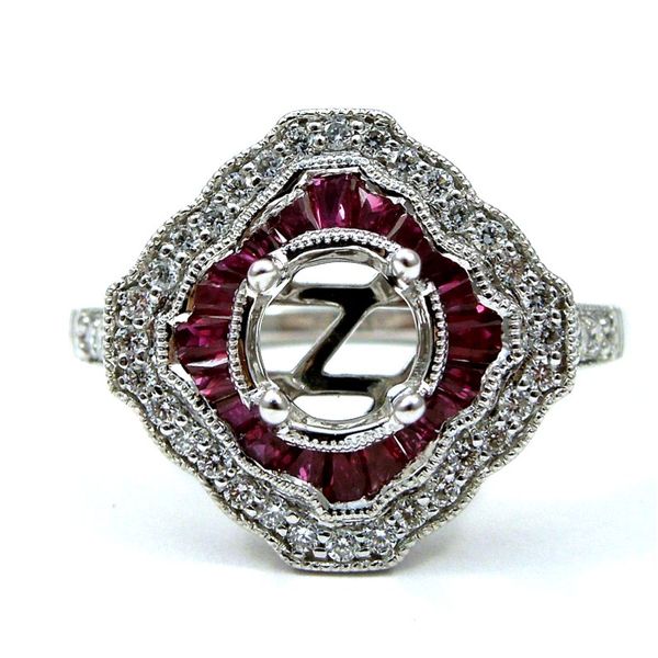 Ruby and Diamond Semi-Mount Ring Joint Venture Jewelry Cary, NC