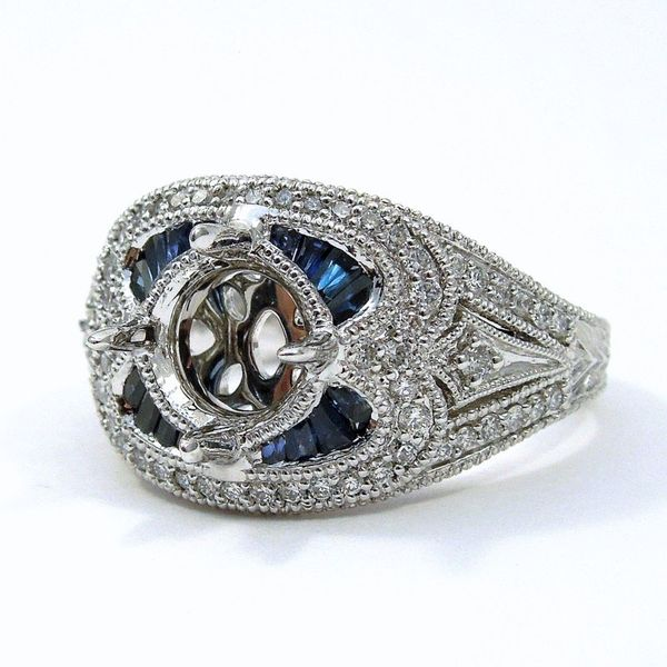 Sapphire and Diamond Semi-Mount Ring Image 2 Joint Venture Jewelry Cary, NC