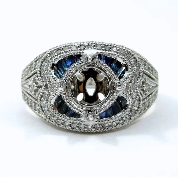 Sapphire and Diamond Semi-Mount Ring Joint Venture Jewelry Cary, NC