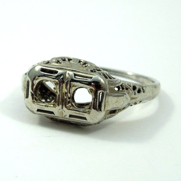 Vintage Two Stone Semi-Mount Ring Image 2 Joint Venture Jewelry Cary, NC