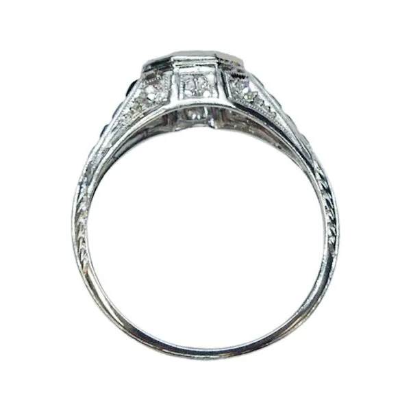 Vintage Sapphire Accented Semi-Mount Ring Image 3 Joint Venture Jewelry Cary, NC