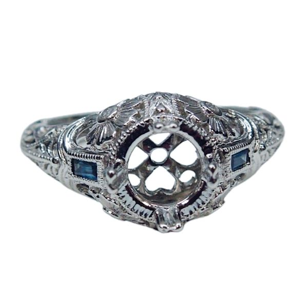 Vintage Semi-Mount Sapphire and Diamond Ring Joint Venture Jewelry Cary, NC