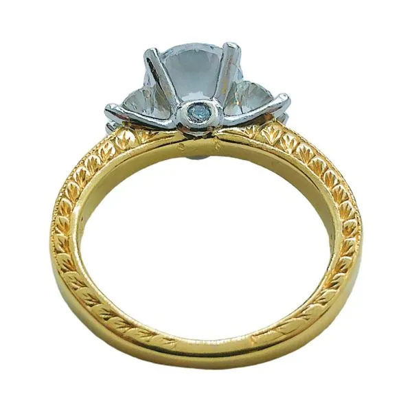Scott Kay 19K Yellow Gold & Platinum Diamond Semi-Mount Ring Image 3 Joint Venture Jewelry Cary, NC