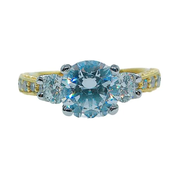 Scott Kay 19K Yellow Gold & Platinum Diamond Semi-Mount Ring Joint Venture Jewelry Cary, NC